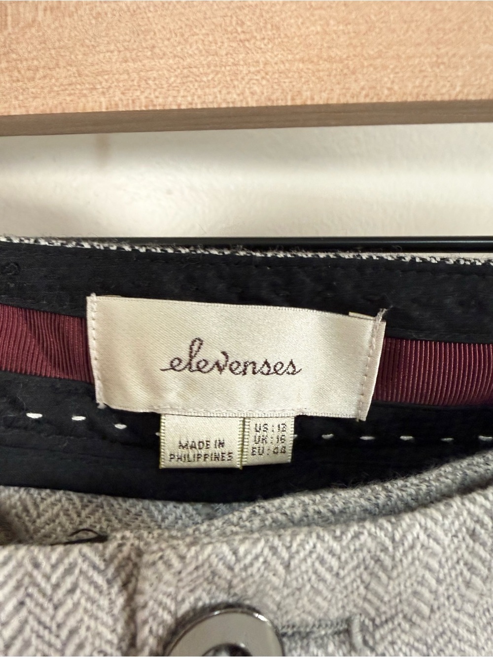 Anthropologie Elevenses Gray Ombre Flare Trouser Pants 12 Wool Blend High Rise - Picture 8 of 11